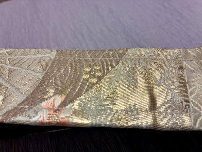 Sakura No.02A — Kimono Obi Guitar Strap, full view of the strap showing the cherry blossom motif.